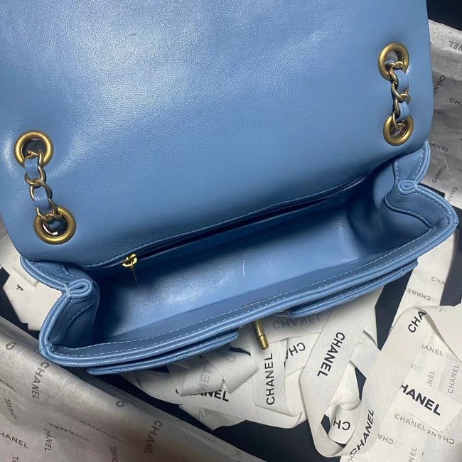 CHANEL FLAP BAG Lambskin 23365 blue