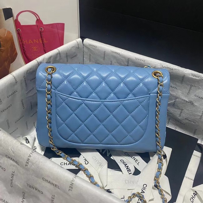 CHANEL FLAP BAG Lambskin 23365 blue