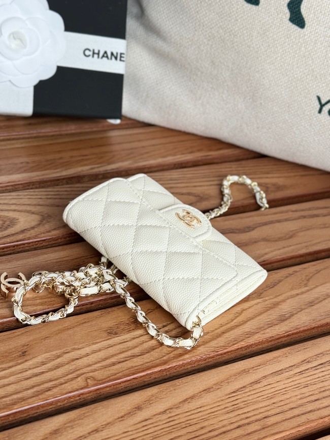 Chanel MINI BELT BAG Gold-Tone Metal A81081 white