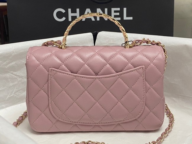 Chanel MINI FLAP BAG WITH TOP HANDLE AS4924 pink