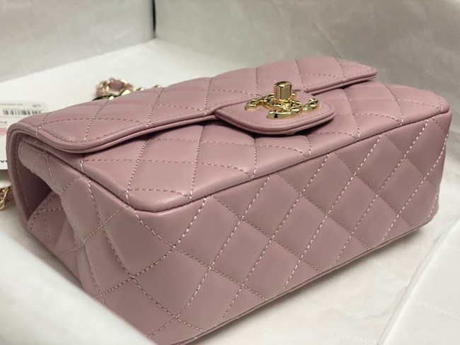 Chanel MINI FLAP BAG WITH TOP HANDLE AS4924 pink