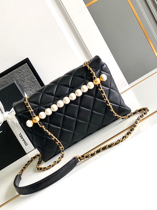 Chanel SMALL FLAP BAG WITH TOP HANDLE AS4997 BLACK