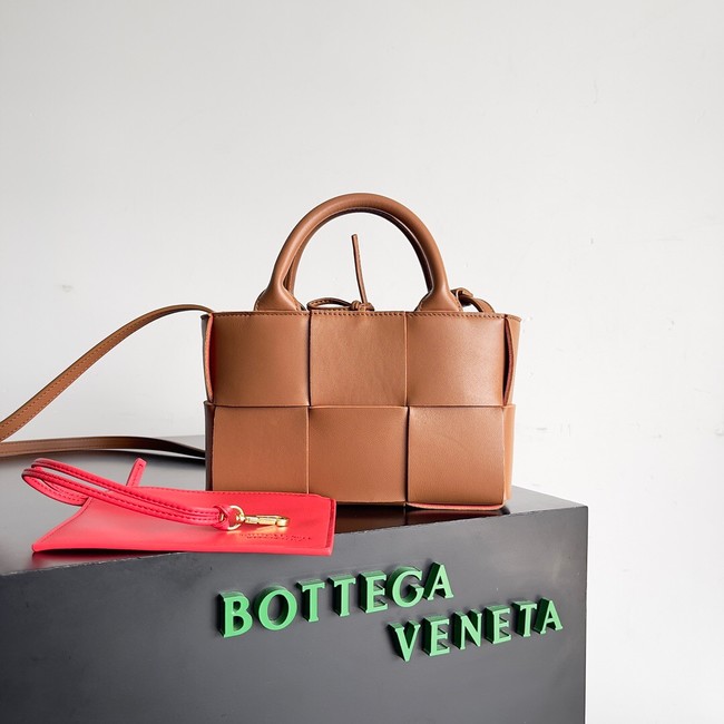 Bottega Veneta Candy Arco Tote Bag 729029 brown&red