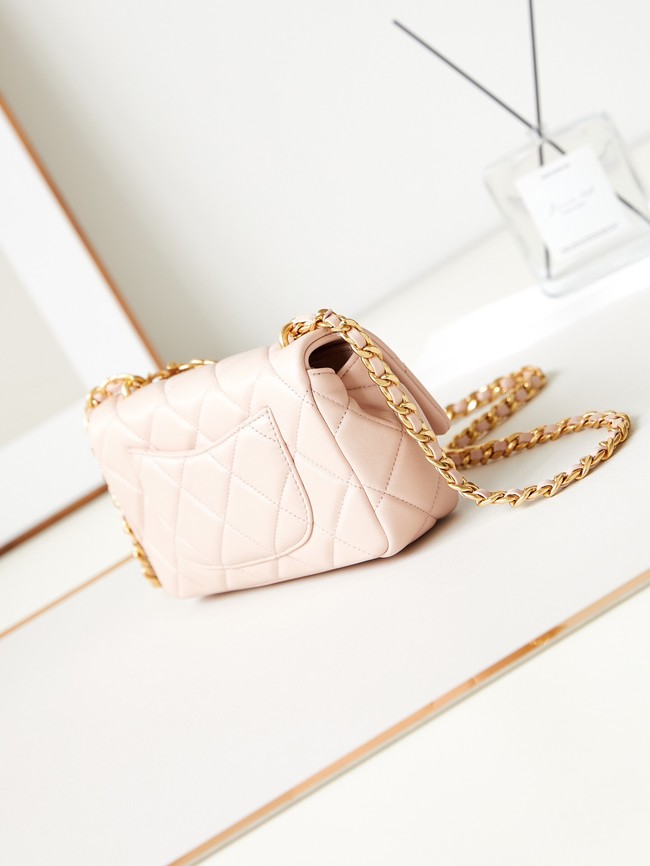 CHANEL 24C MINI FLAP BAG AS4595 pink