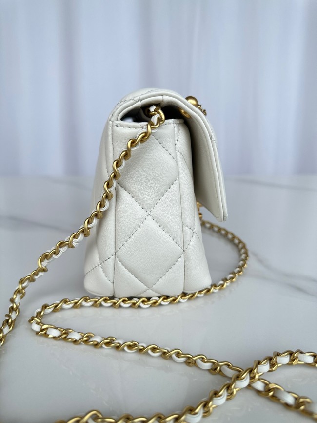 Chanel MINI FLAP BAG AS4986 white