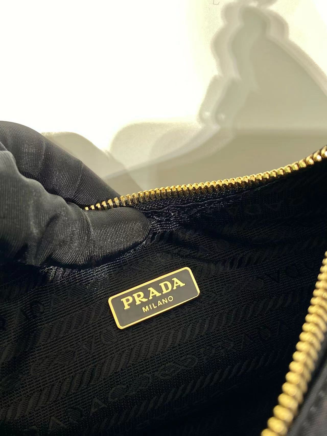 Prada Re-Nylon and brushed leather mini-bag 1BC515 black