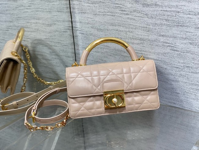 Mini Dior Ange Bag pink Macrocannage Calfskin M4401U