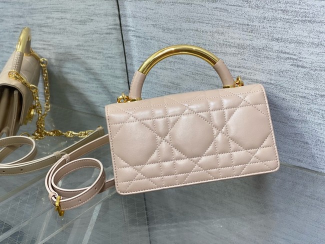 Mini Dior Ange Bag pink Macrocannage Calfskin M4401U