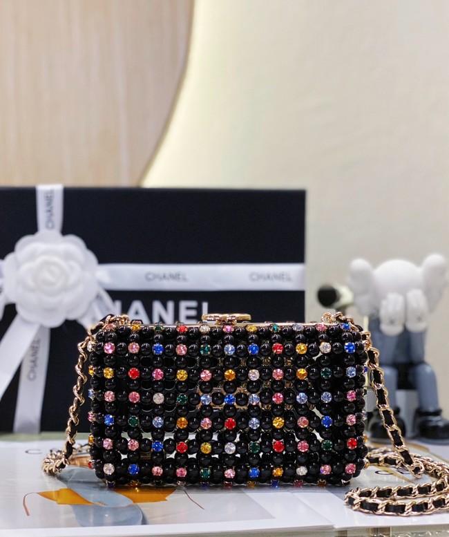 Chanel 24A CLUTCH WITH CHAIN AS3771 BLACK