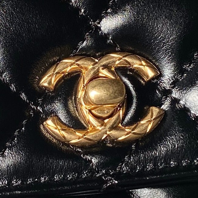 Chanel FLAP BAG WITH TOP HANDLE AS92990 black