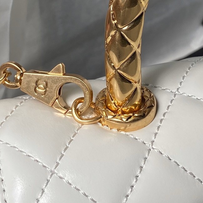 Chanel FLAP BAG WITH TOP HANDLE AS92990 white