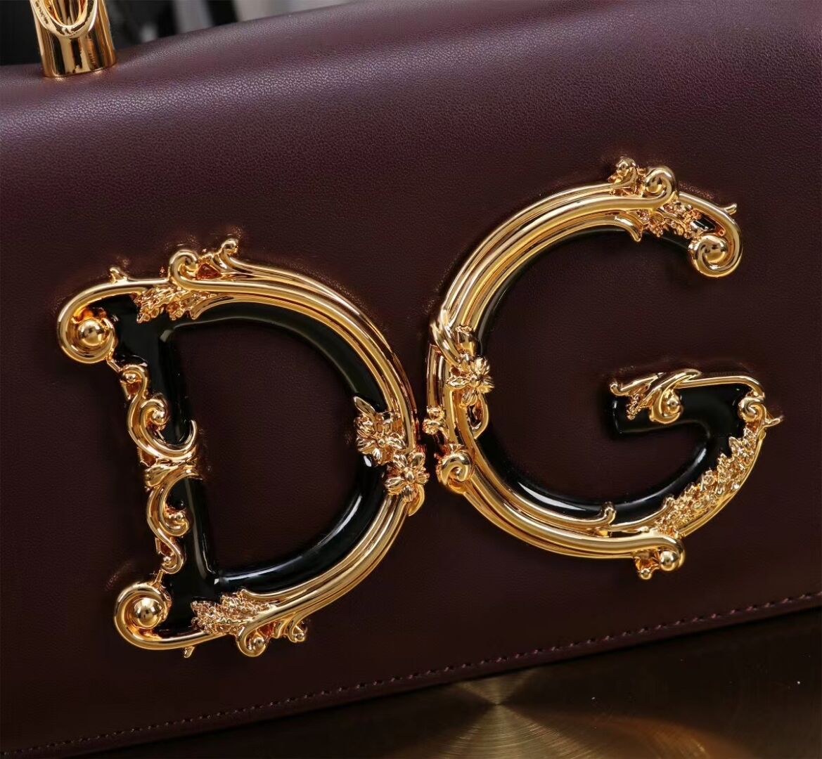 Dolce & Gabbana leather Shoulder Bag G6504 Burgundy