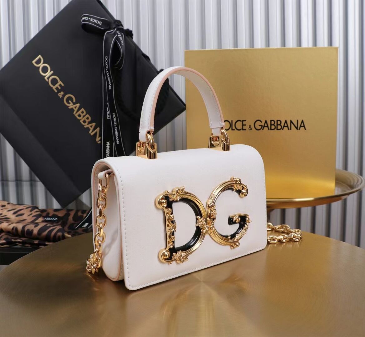 Dolce & Gabbana leather Shoulder Bag G6504 white