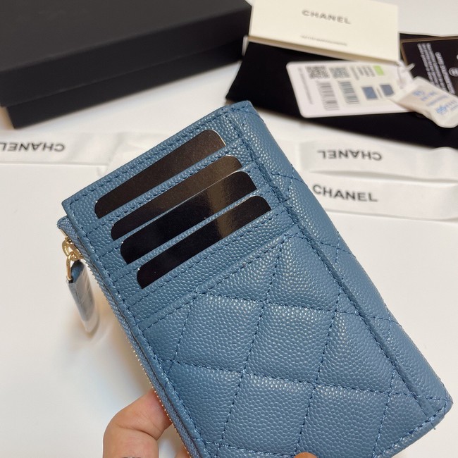 Chanel CLASSIC CARD HOLDER AP3179 blue