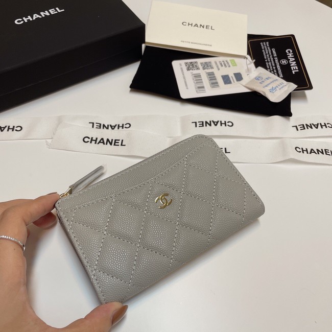 Chanel CLASSIC CARD HOLDER AP3179 gray