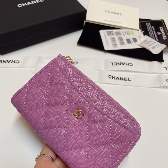 Chanel CLASSIC CARD HOLDER AP3179 Purple