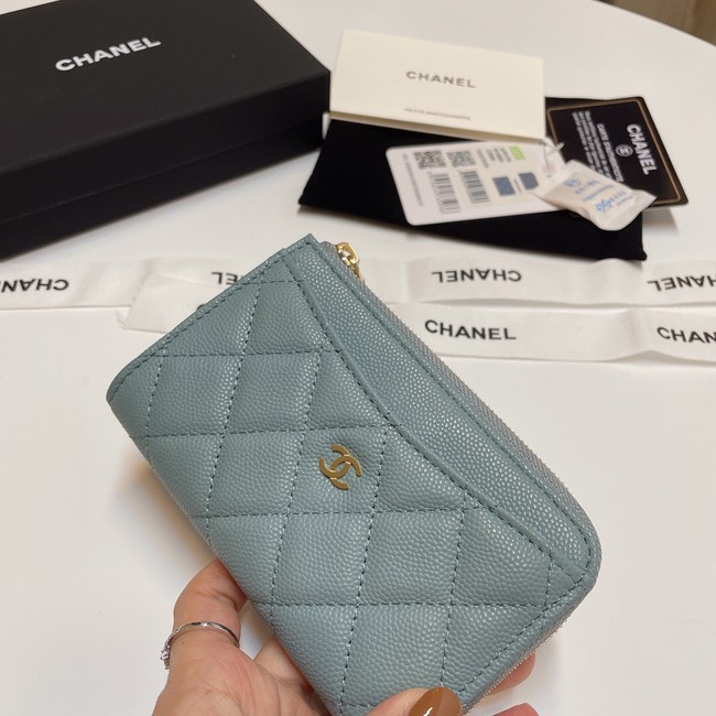 Chanel CLASSIC CARD HOLDER AP3179 sky blue