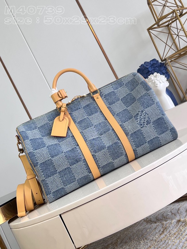 Louis Vuitton Keepall Bandouliere 50 N40739 Blue