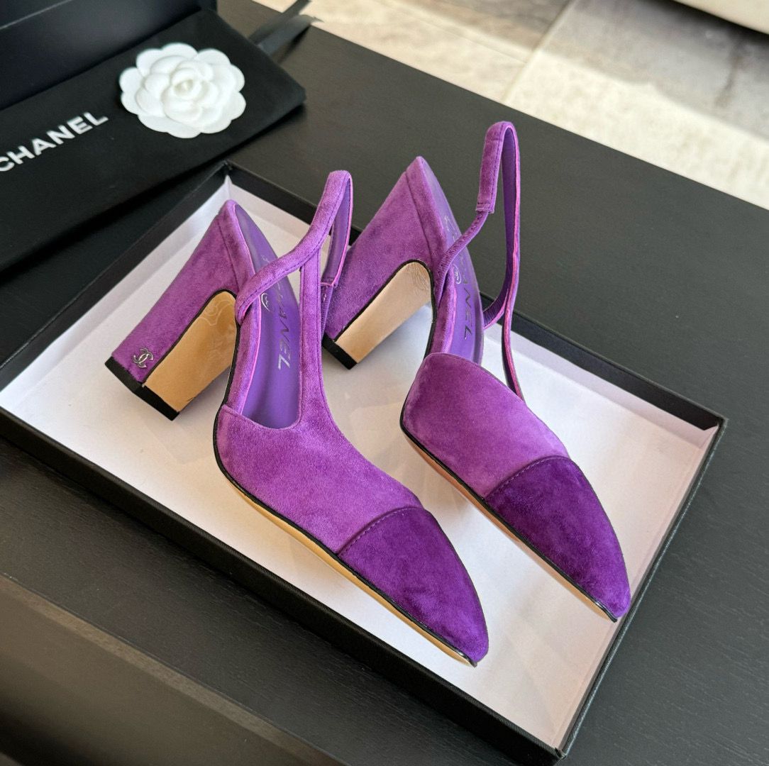 Chanel Sandal 95MM Hight Heels Shoes C50223 Purple