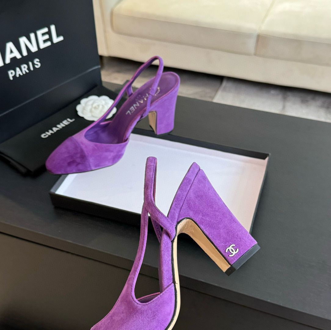 Chanel Sandal 95MM Hight Heels Shoes C50223 Purple