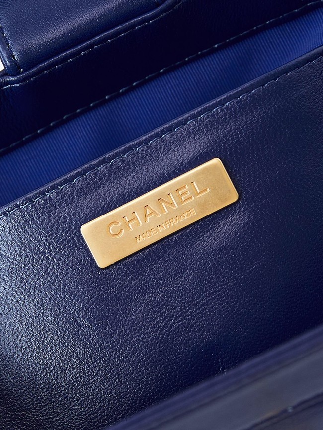 CHANEL 24A MINI BAG WITH TOP HANDLE AS4958 dark blue