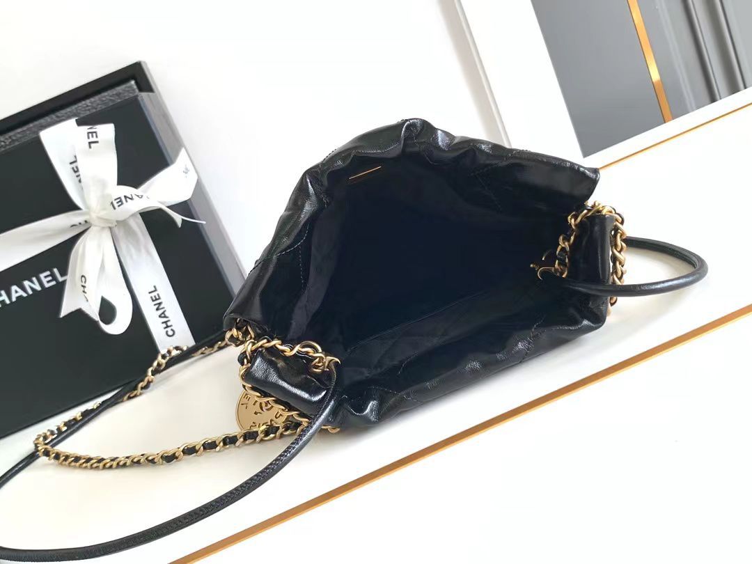 CHANEL 22 Mini Pearl Chain Handbag AS3980 Black