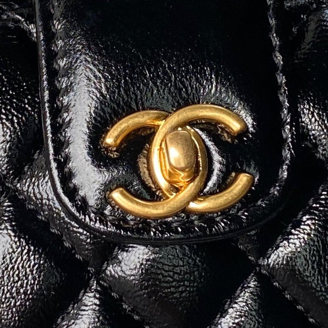 CHANEL 24A MINI BAG WITH TOP HANDLE AS4109 black