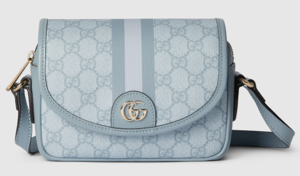 Gucci OPHIDIA GG MINI SHOULDER BAG 772239 Dusty blue