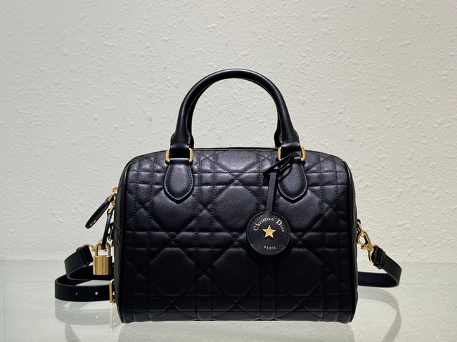 Dior Groove 25 Bag Black Macrocannage Calfskin M1365UB