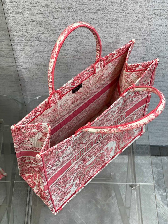 Large Dioriviera Dior Book Tote Candy Pink Toile de Jouy Embroidery M1286ZE