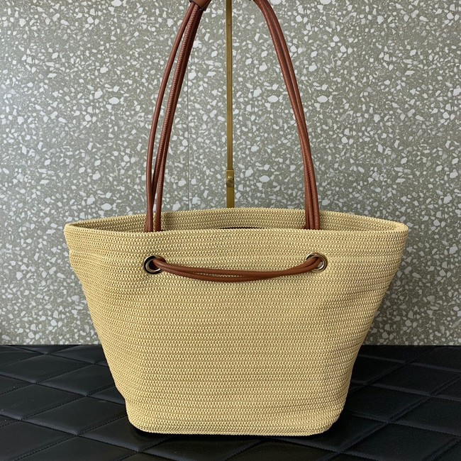 VALENTINO Medium RAFFIA MACRAME Shoulder Bag 0990L Apricot