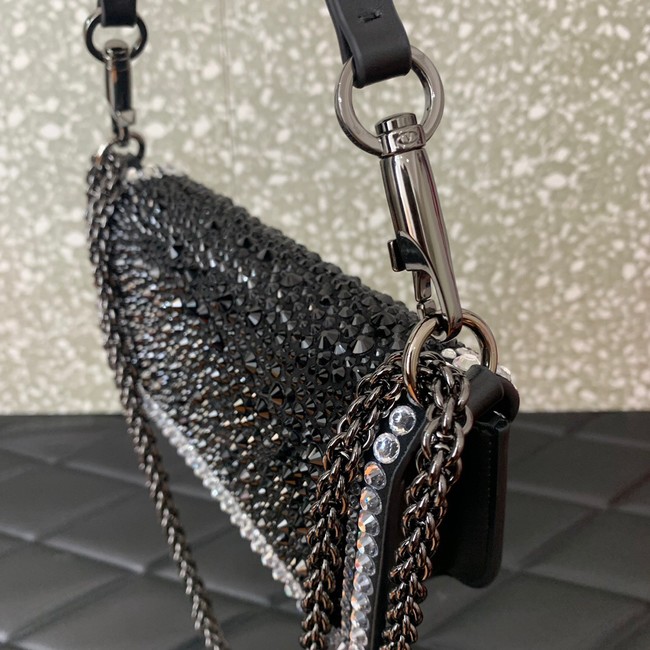 VALENTINO Super Mini Loco imitation crystal chain bag 5013 black