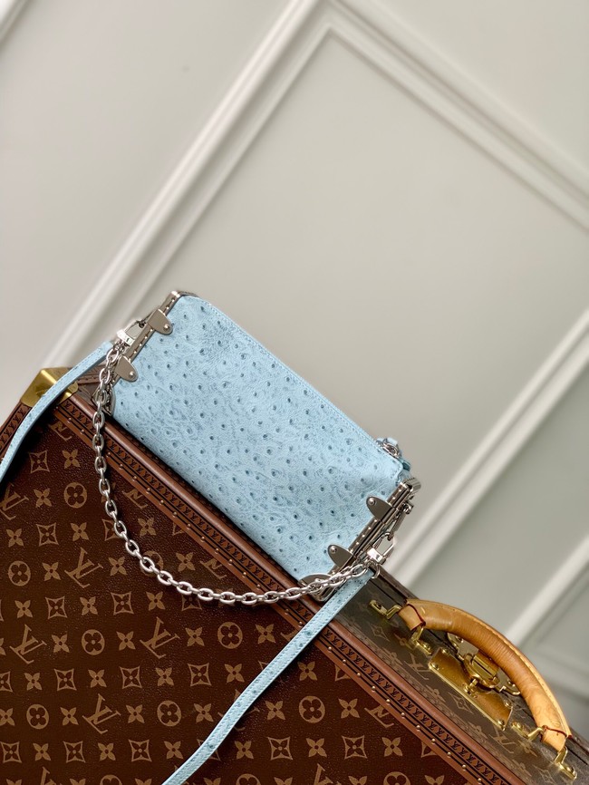 Louis Vuitton Slim Trunk Ostrich M25445 light blue