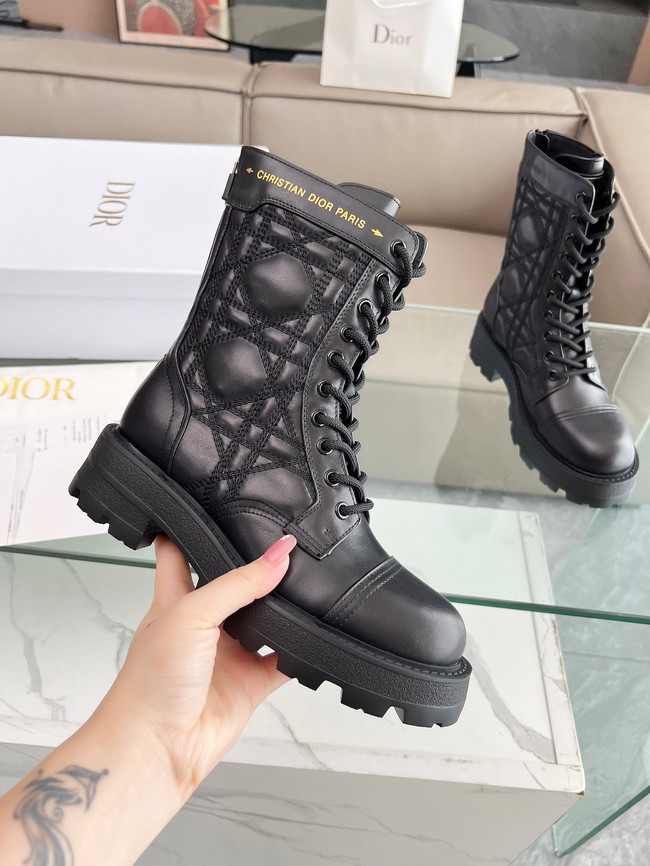 Dior D-Unit Ankle Boot Black Quilted Cannage Calfskin KCI995C-2