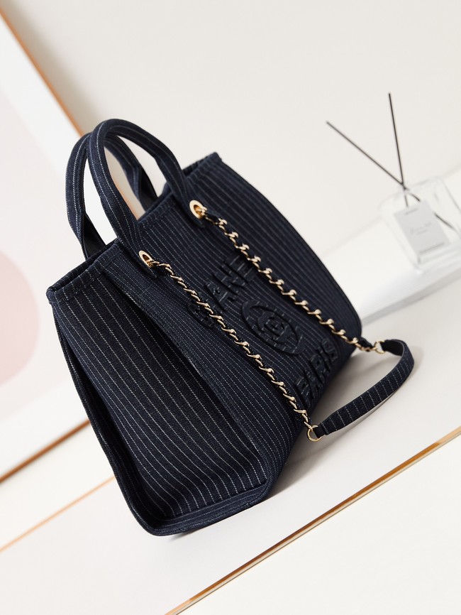 Chanel 24A SHOPPING BAG AS3257 dark blue