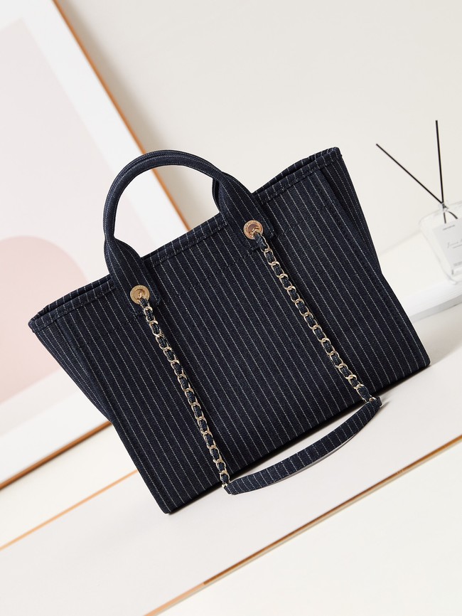 Chanel 24A SHOPPING BAG AS3257 dark blue