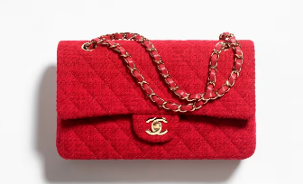 Chanel CLASSIC 11.12 HANDBAG Wool Tweed & Gold-Tone Metal A01112 Red