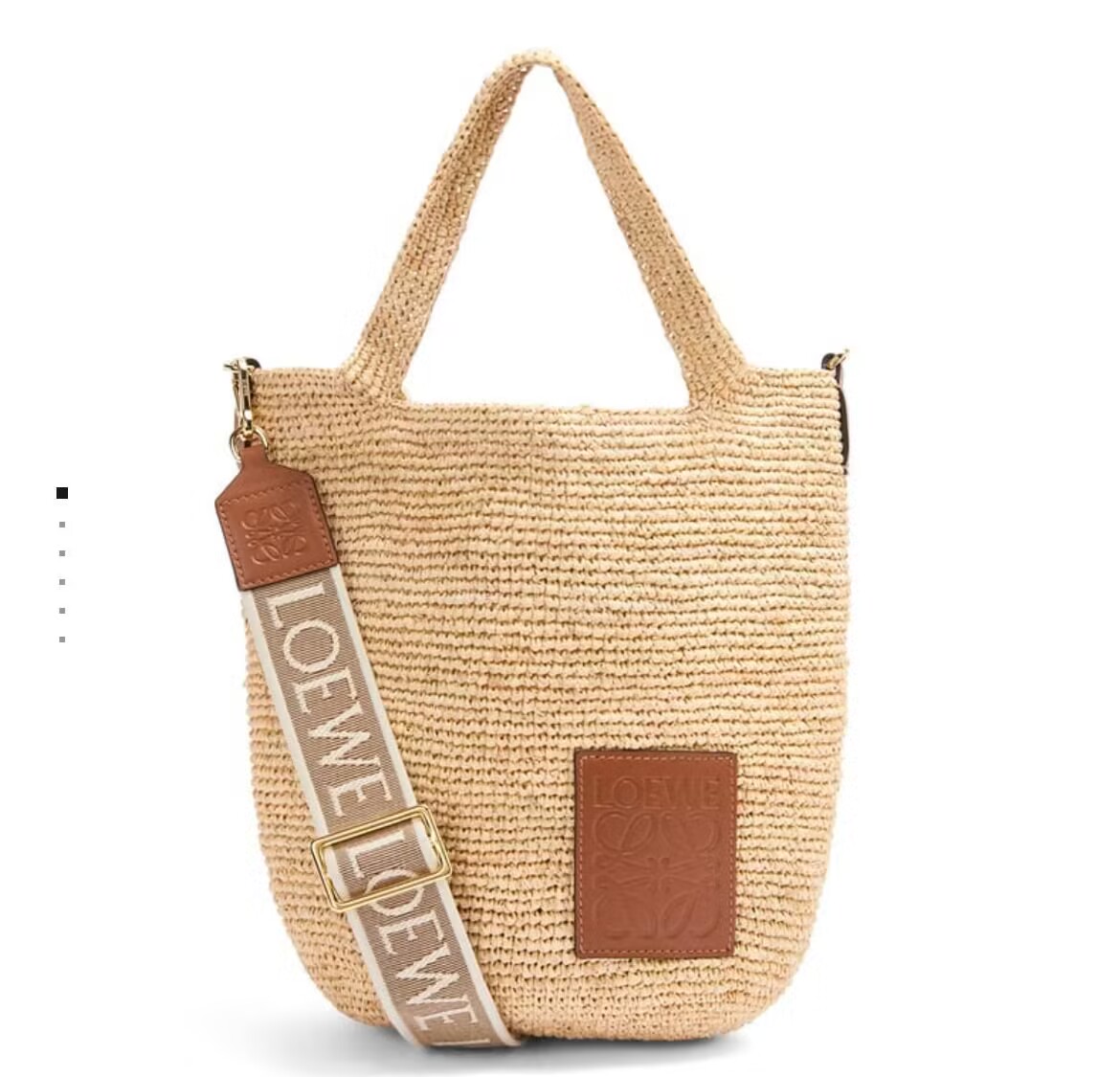 Loewe Woven Raffia Slit Mini Tote Bag 82020 Tan