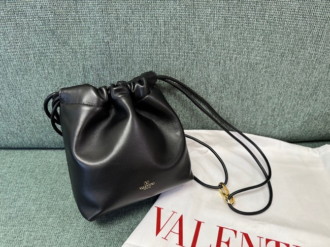 VALENTINO MINI VLOGO POUF Sheepskin WP0AC3Z black