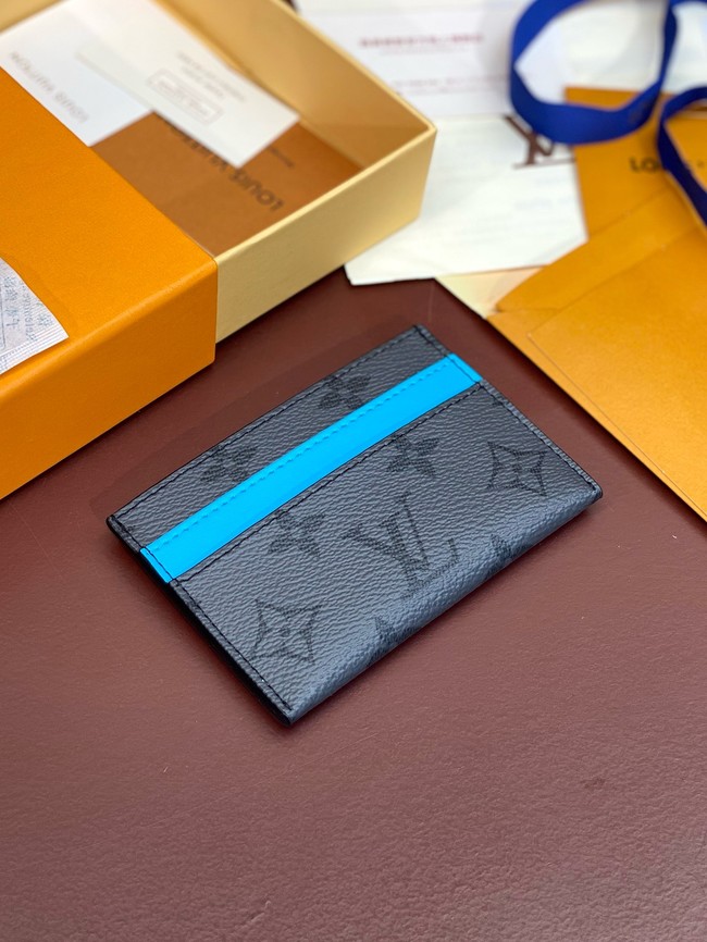 Louis Vuitton Double Card Holder M62170 black&blue