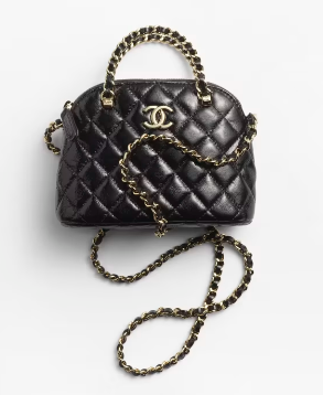 Chanel CLUTCH WITH CHAIN Shiny Lambskin & Gold-Tone Metal AP3354 Black