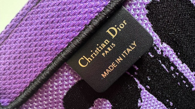 Small Dior Book Tote Two-Tone Fuchsia and Purple Miss Dior Graffiti Embroidery M1265Z