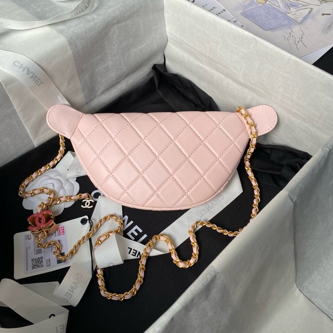 Chanel 24A Bodypack Sheepskin Leather AS4113 pink