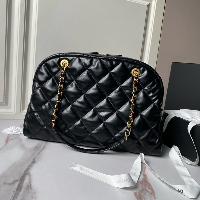 Chanel Shiny Lambskin & Gold-Tone Metal AS4812 Black