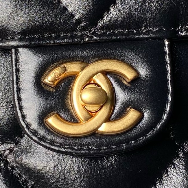 Chanel Shiny Lambskin & Gold-Tone Metal AS4812 Black