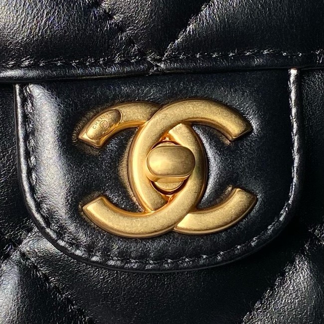 Chanel Shiny Lambskin & Gold-Tone Metal AS4905 Black