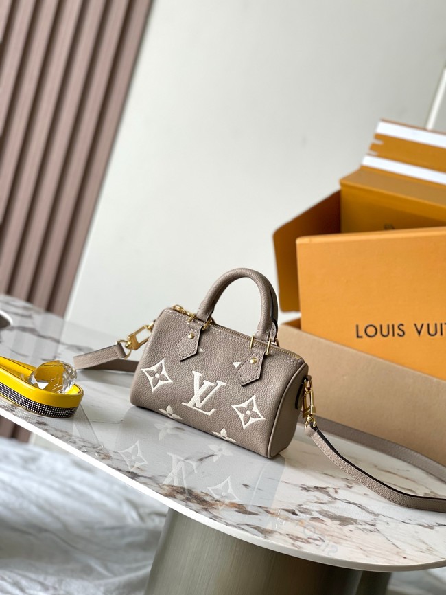 Louis Vuitton Nano Speedy M82890 Tourterelle Gray & Cream