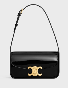 CELINE SHOULDER BAG TERENCE IN PATENT CALFSKIN 118313 black