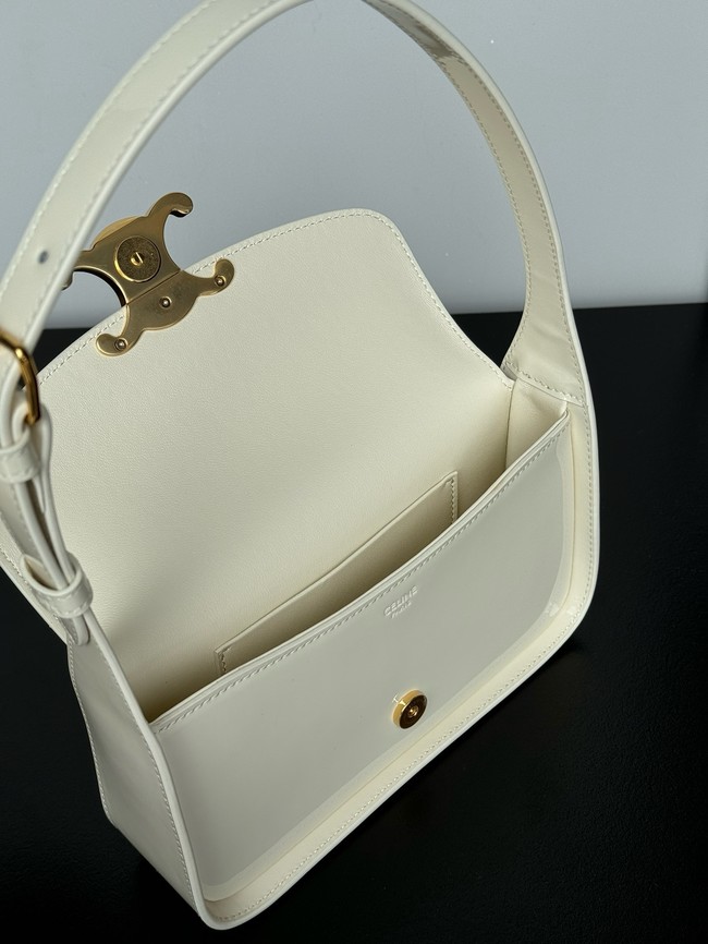 CELINE SHOULDER BAG TERENCE IN PATENT CALFSKIN 118313 white