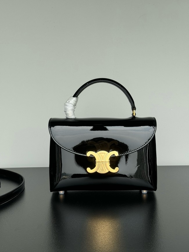 CELINE TEEN NINO BAG IN PATENT CALFSKIN 118113 black